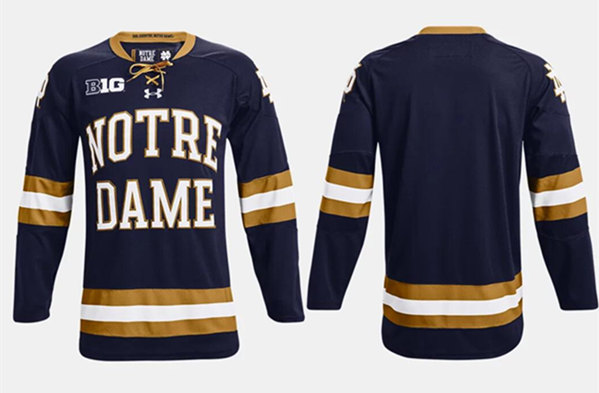 Men's UA Collegiate Navy Stitched Hockey Jersey